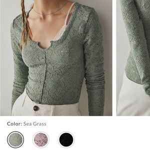 Free People cloud ride notch neck long sleeve - new